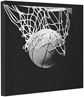 Silently Black White Basketball Canvas Picture Frames Canvas Wall Art