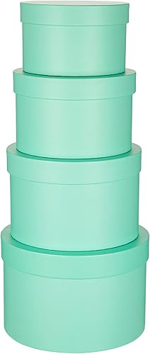 Miniatura 9 de Briful Cajas de regalo cuadradas con tapas, juego de 4 cajas de regalo verde azulado, cajas de regalo de varios tamaños, cajas de regalo