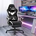 N-GEN GAMING Video Gaming Chair Office Computer Desk Use Ergonomic Reclining Backrest Adjustable Armrests Lumbar Support Footrest High Density Foam Breathable Fabric Heavy Duty Base (Black)