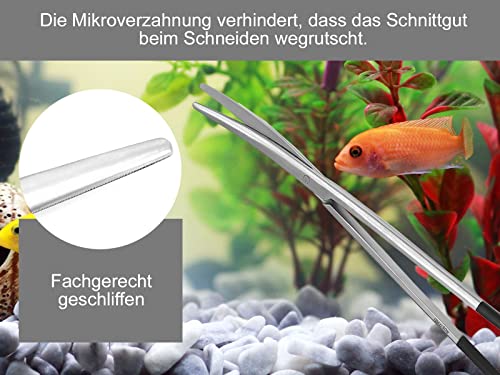 Aquarium-Terrarium-Schere- Pflanzenschere - 30 cm - Gebogen - Mikroverzahnung