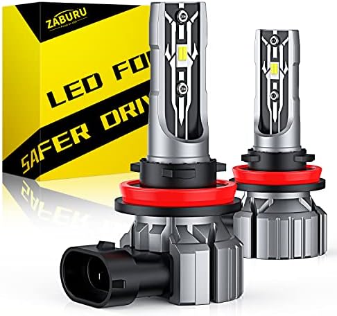 ZABURU H11 LED Headlight Bulbs, 350% Super Bright H11/H16/H8/H9 LED Headlights High and Low Beam Fog Light for Cars & Trucks, 12000LM H11 LED Bulb 6500K Wireless Plug n Play Safer Driving, 2-pack