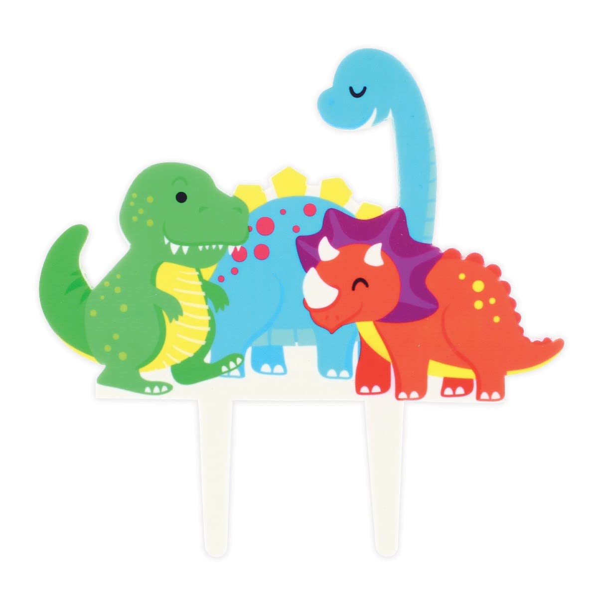 CulpittDinosaur Pic Cake Topper, Pack of 1, Gum Paste Cake Decorations For Birthday Cake, Colourful Time-Saving Topper, Multicolour, 21361