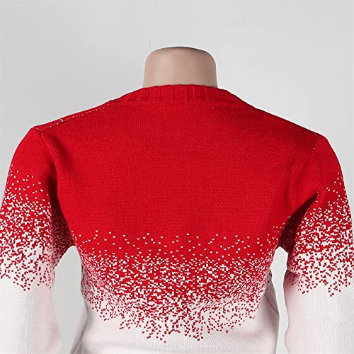 Womens Sexy 2 Pieces Tie Dye Printed Pullover Knitted Sweater Bodycon Skirts Party Clubwear Dress Sweatsuit Set Red #TOP4