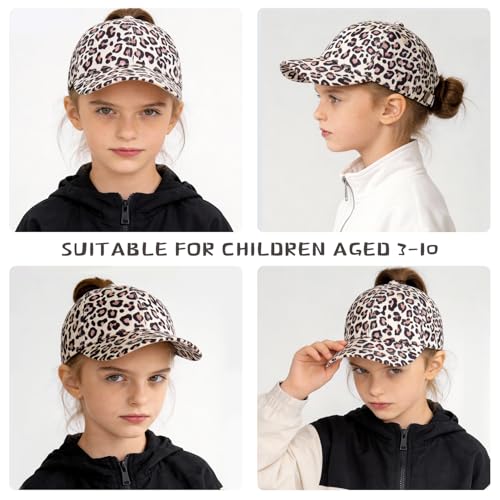 Cap Kinder Mädchen 3-8 Jahre,Kappe Verstellbarer Snapback,Leopard Baseball Cap,Baseballkappe,Sonnenhut Sommermütze Kinder Basecap Schildkappe für Mädchen und Jungen Outdoor