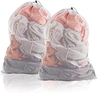 2 Pack Extra Large Mesh Laundry Bag with Drawstring, 23.6×35.4inch Washing Bag Net for Washing Machine, Washing Bags for Travel, Delicates, College Dorm