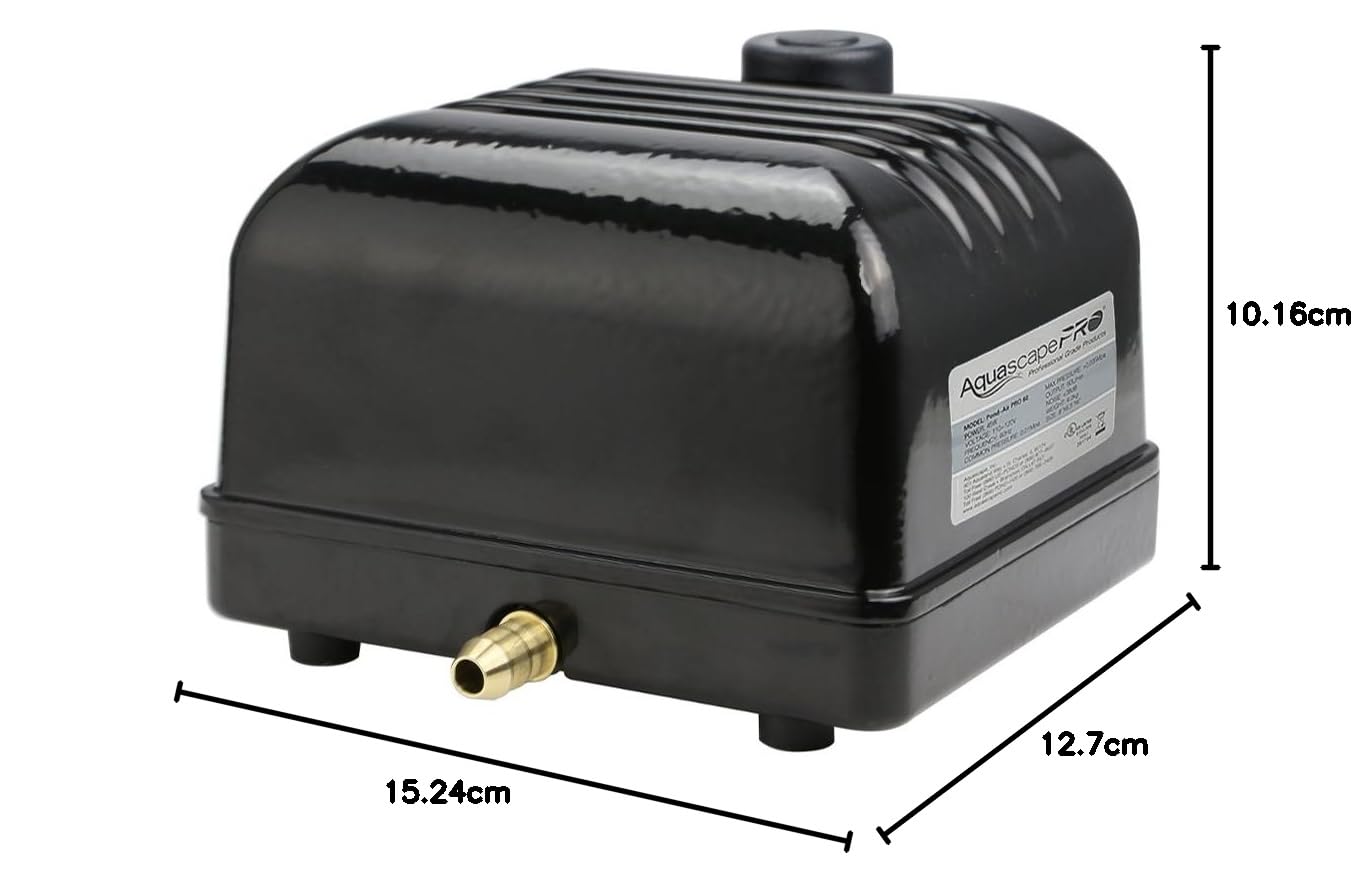 Aquascape Pro Air 20 Aeratore per laghetto, compressore di aerazione ad alta efficienza energetica, per esterni, 61017, nero