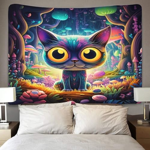 Serviette de plage tapisserie murale chat tissu grand format 3D - 4
