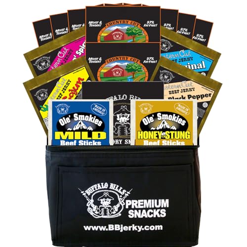 Buffalo Bills 15-Piece Low Carb Lovers Beef Jerky & Beef Stick 6-Pack Gift Cooler (2 carbs or less)