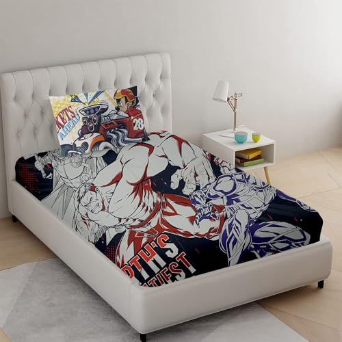 Image of Unique Random Corton Print Single Cotton Bedsheet - Soft, Breathable & Durable Bed Linen for a Comfortable Sleep