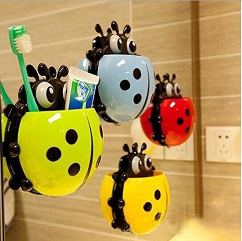 Drhob 1 PC Creative Cute Powerful Suction Toothbrush Holder Toothpaste for Kids （Color：Green）