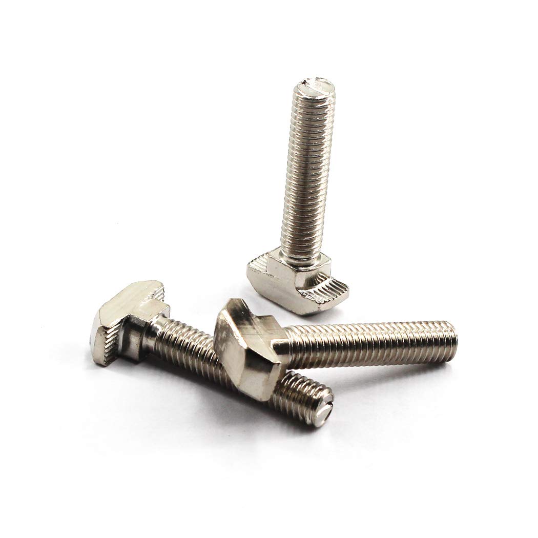 M6x25 T Slot Bolt Carbon Steel Hammer Head Bolt for 3030 Series T Slot Aluminum Extrusion European Standard (30 Pieces)