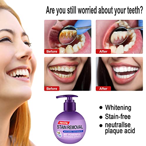 Baking Soda Whitening Toothpaste - Stain Remover Whitening Toothpaste Strengthening Stain Removal Toothpaste Whitening Removal Fluoride-Free Press Toothpaste (J Type Passion Fruit) #TOP3