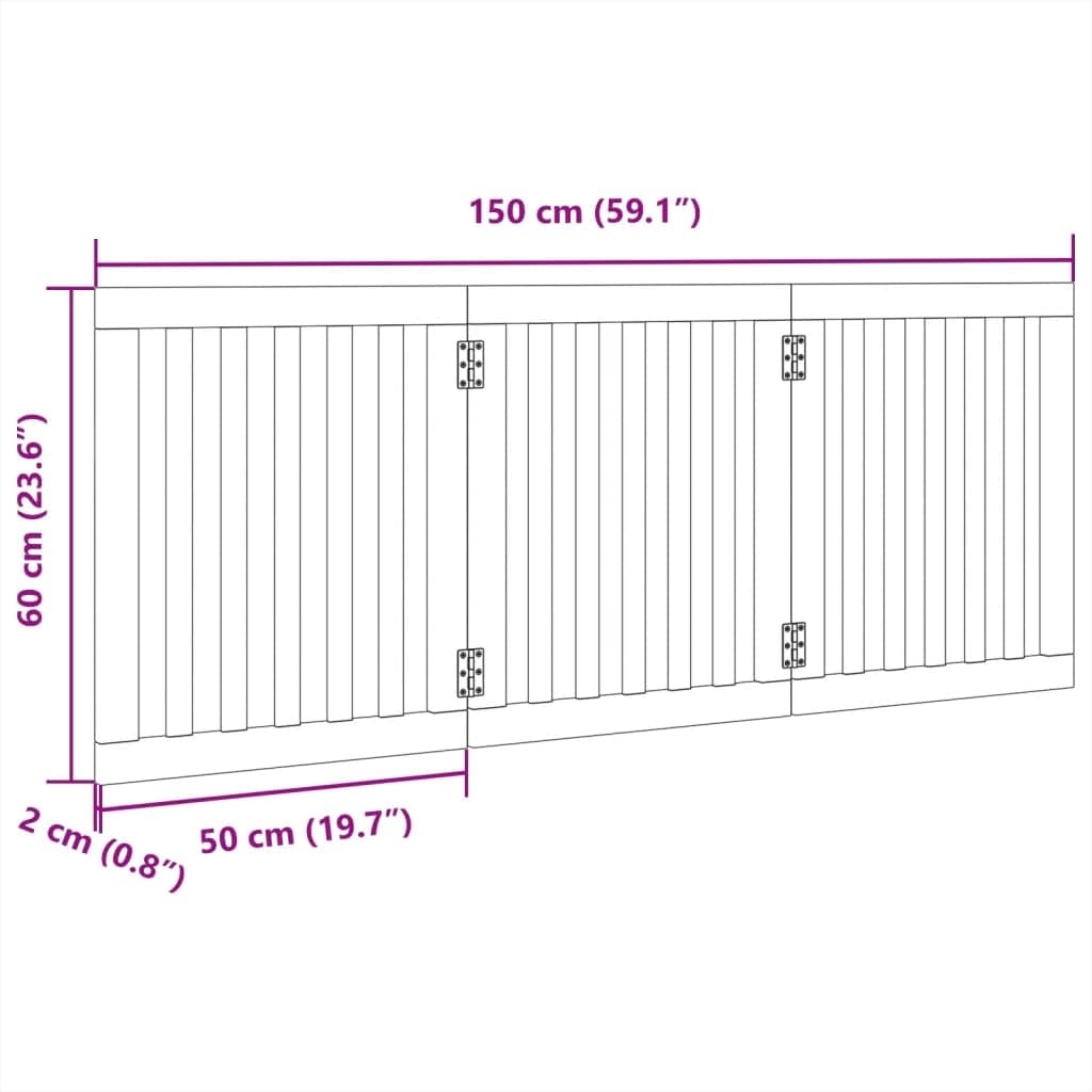 3-TLG. faltbares Hundetor aus Pappelholz, weiß, 150 cm, für Wohnzimmer, Küche und Treppe, ohne Bohren montierbar, platzsparend zusammenfaltbar