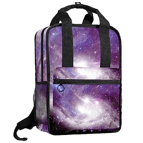 Sac à dos pour garçons motif nébuleuse - Cartable ajustables 14 pouces multicolore