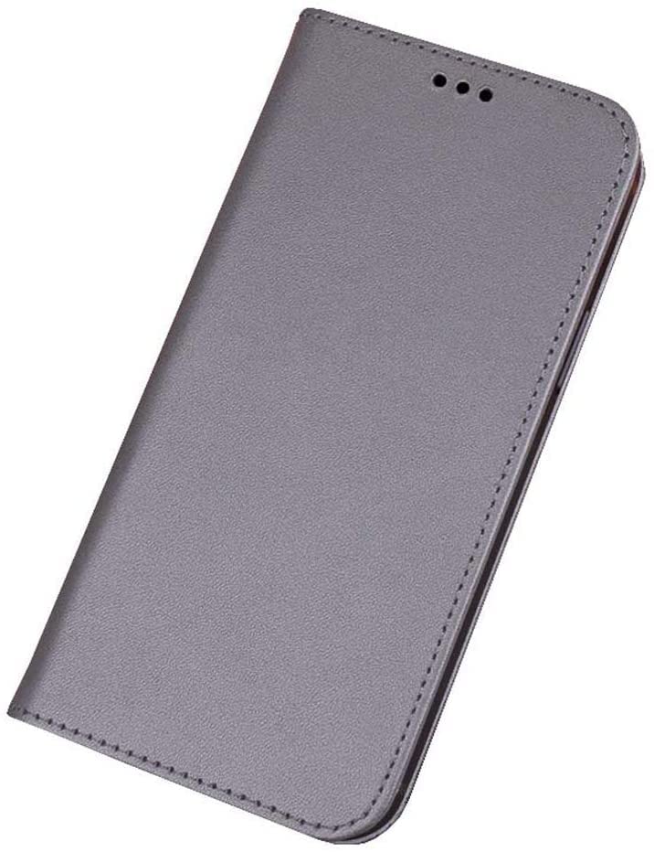 Étui de téléphone à rabat iPhone 12 Pro housse portefeuille cuir gris TPU