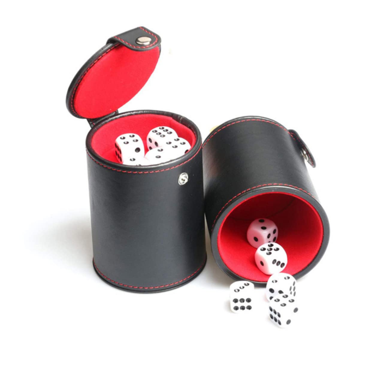 BESTonZON 3 Sätze Würfelbecher-Set Würfelbecher aus Kunstleder Halter für Spielwürfel Würfel Zahlenwürfel Tassen stapeln Werkzeug Aufbewahrungsbehälter für Würfel aus Leder Pu