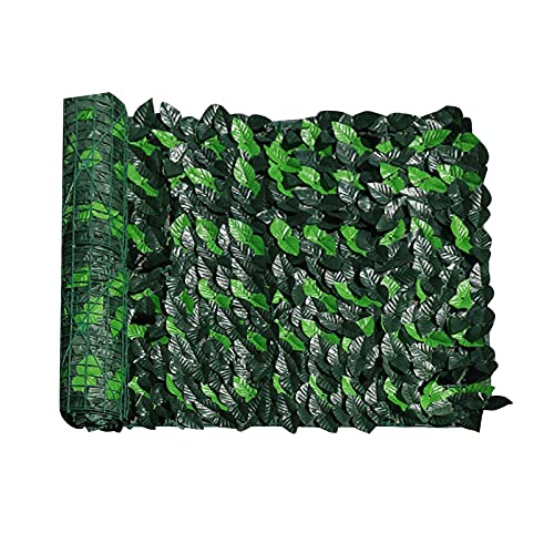 Valla de hiedra artificial para valla de setos, resistente a los rayos UV, hojas verdes de vid colgante, borde de césped, valla de privacidad, para patio, jardín, balcón, vegetación