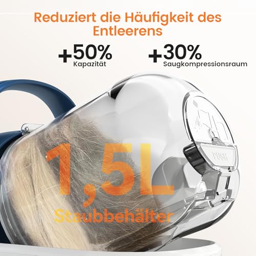 oneisall Hundeschermaschine mit Staubsauger, Super Saugkraft mit 12000 Pa Saugt 99.99% der Tierhaare, Leise Schermaschine Hund Katze Hundehaarschneidemaschine mit 7 Pflegewerkzeugen