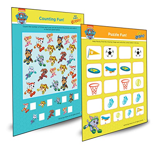 Image of Nickelodeon Paw Patrol - Off Duty! Fun Learning Set | Wipe & Clean Mats, Coloring Sheets, Stickers, Certificate & Pen | Ages 3-7 | Learn Through Play with Your Favorite Pups