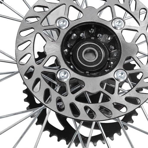 Llanta Trasera para Moto de 14 Pulgadas con Neumático 90/100 14 de Freno y Piñón Eje de 15mm Compatible con Tao Kayo TSD 110 TD 125 Apollo y SSR Ideal para Terrenos Difíciles y