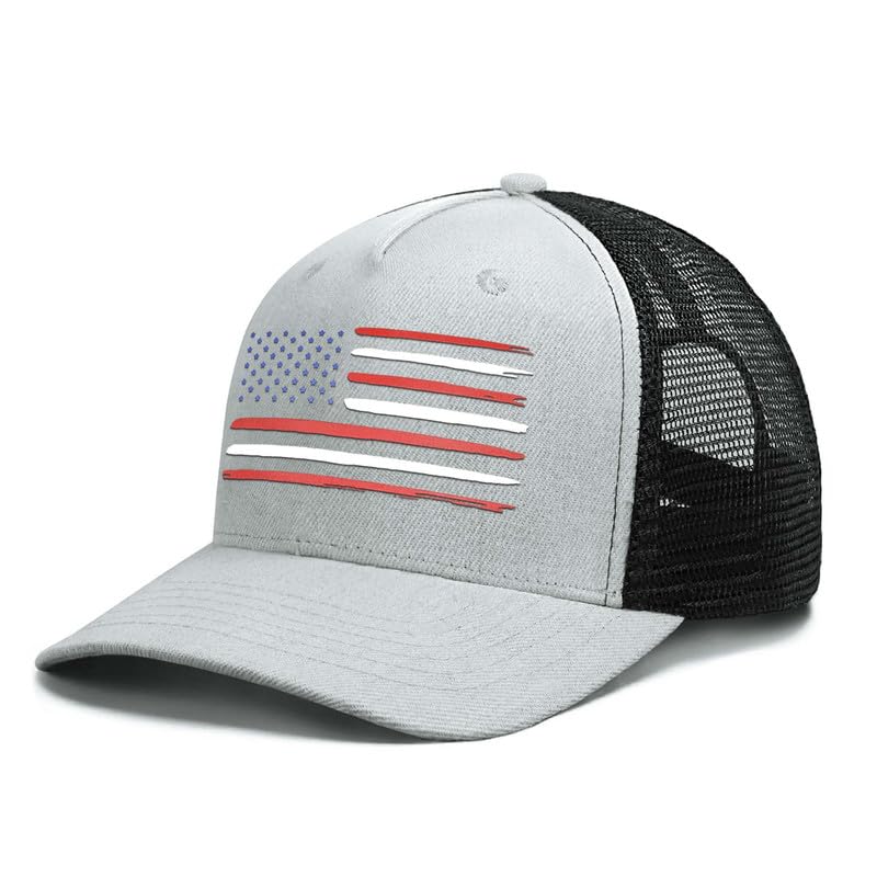 BoticciBaseball Cap American Flag Trucker Hat - Snapback Hat for Men Women - Breathable Mesh, Adjustable Fit for Casual Wear