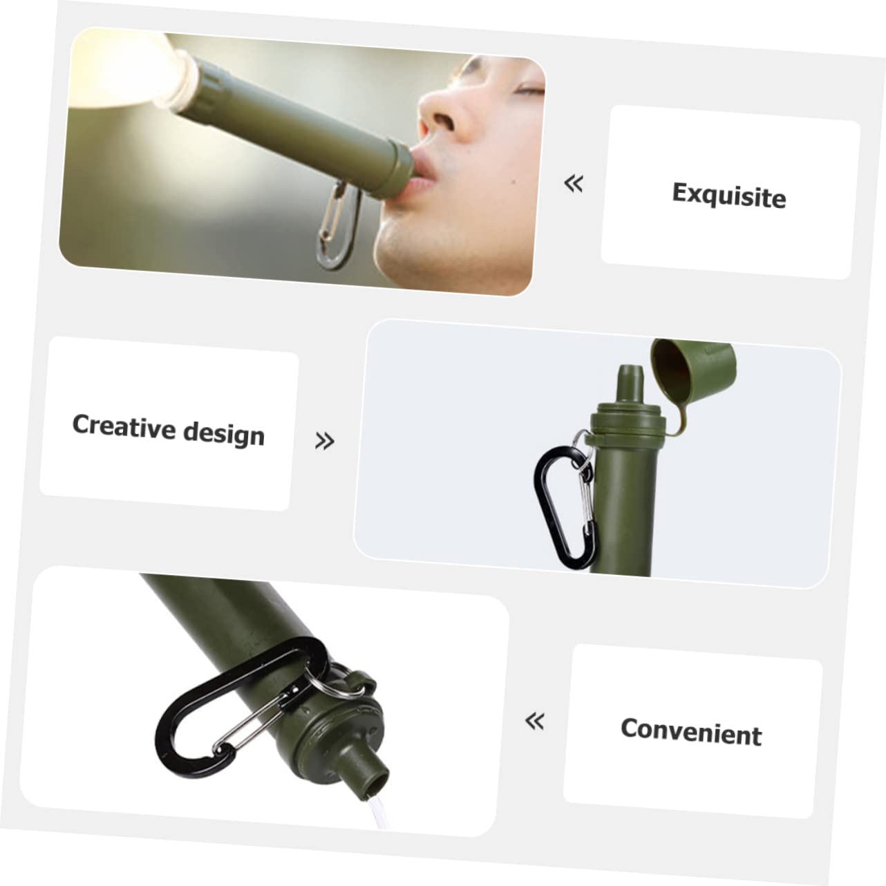 Sosoport 3pièces Filtre à Eau Portable Pour Camping Purificateur Compact Et Léger Équipé Une Filtrante Pour Accès Facile à Eau Potable Extérieur