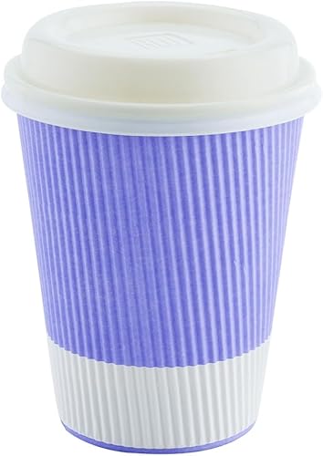 Vista 448 de Vasos de café de papel aislado de pared corrugada, 8 oz, Anaranjado