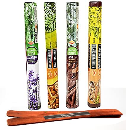 Sac Räucherstäbchen, 4 Schachteln mit je 20 Stäbchen, Ruda-Lavendel, Sandelholz, Ruda-Zimt und Ruda-Stock + Duftstäbchen als Geschenk Cover