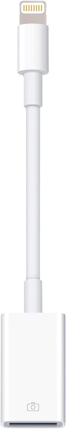 Lightning to USB Camera Adapter Lightning Female USB OTG Cable Adapter for Select iPhone,iPad Models Support Connect Camera, Card Reader, USB Flash Drive, MIDI Keyboard, White (White)