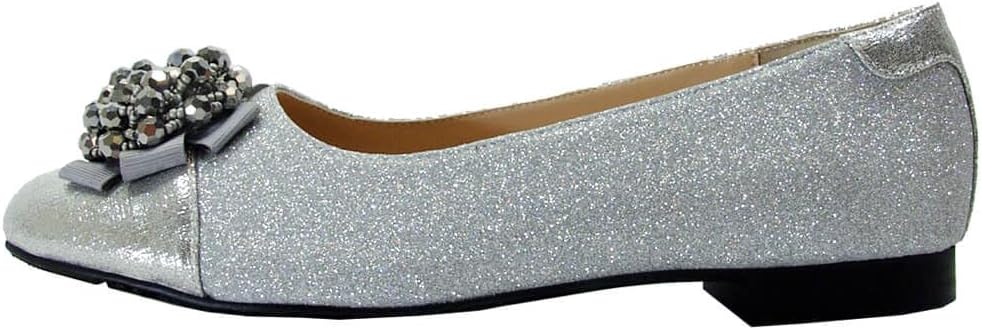 Floral Caroline Women's Wide Width Slip-on Dress Flats with Bow