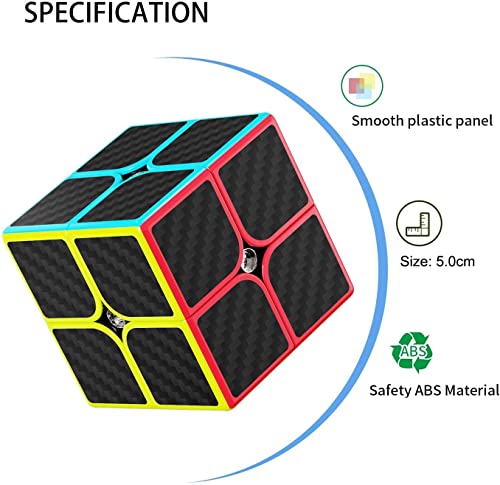 Roxenda 2X2X2 Speed Cube, 2 By 2 Magic Cube Smooth Puzzle Cube 50Mm (Carbon Fiber) #TOP1