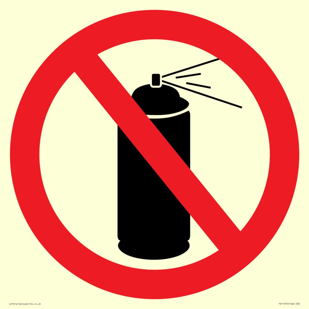 P906 Prohibition: No aerosol Sign - 300x300mm - S30