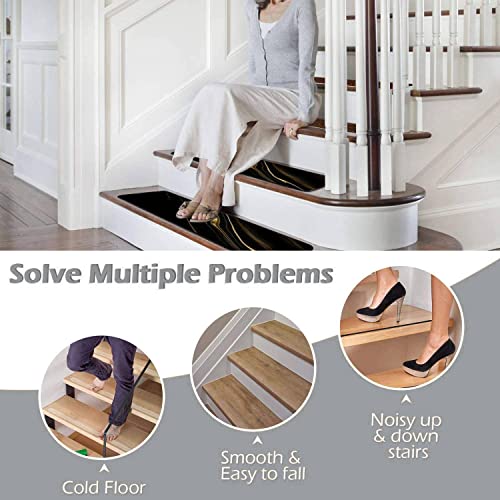 Jsdgfytier Marble Texture Wall Surface Black Gold Ink Graphic Granite Abstract Stair Treads Carpet Runners Non Slip Self Adhesive Safety 30Inx8Inx0.3In-13Pcs #TOP6