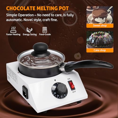 Image of WICHEMI Chocolate Melting Pot Chocolate Melter Chocolate Tempering Machine | Chocolate Warmer, Chocolate Melting Machine, Electric Chocolate Melting Pot for Candy, Sugar, Butter, Cheese, Cream, Milk