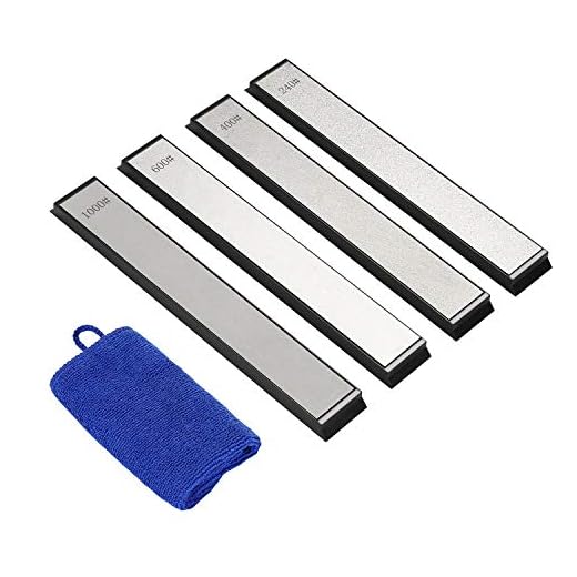 IMAGE Juego de piedra de afilar diamante para cuchillos de cocina con 4 piezas amoladora 240/400/600/1000 pequeñas piedras de afilar para afilador de cuchillos