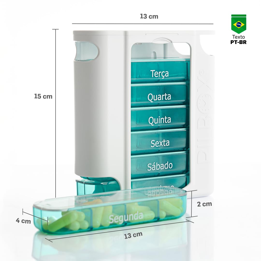 Pilbox 7 Pilulier Semainier de Grande Contenance Pratique et Intuitif