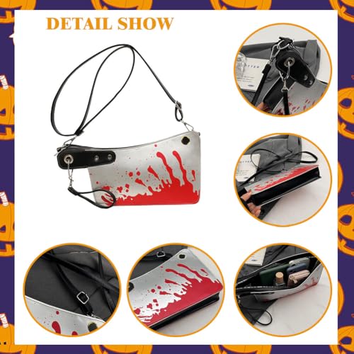 Halloween Crossbody Bag Pu Leather Spooky Skeleton Ghost Purse Gothic Shoulder Bag for Women3