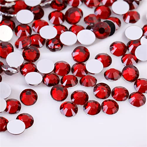Image of 3000 Pieces SS6 2mm Flatback Rhinestones Clear Glass Round Gems Crystals for Nail Art DIY Crafts Clothes Shoes Bags (Dark Red)