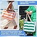Abbylike 6 Pack Stripe Large Beach Bag for Women Waterproof Tote with Zipper Waterproof Sandproof Swim Bag(Fashion)