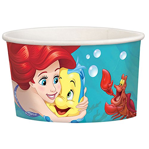 Amscan Enchanting Disney Ariel Dream Big Birthday Treat Cups Party Favor, Green/Blue, 9.5 oz