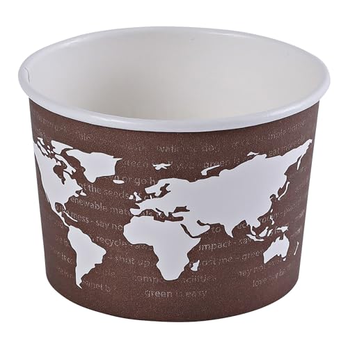 ECO PRODUCTS Compostable 8oz Lined Paper Food Bowls, Case of 1000, Renewable Disposable Round Containers, Plant-Based PLA Lined, World Art, Lids Available, ASTM Compliant, BPI-Certified