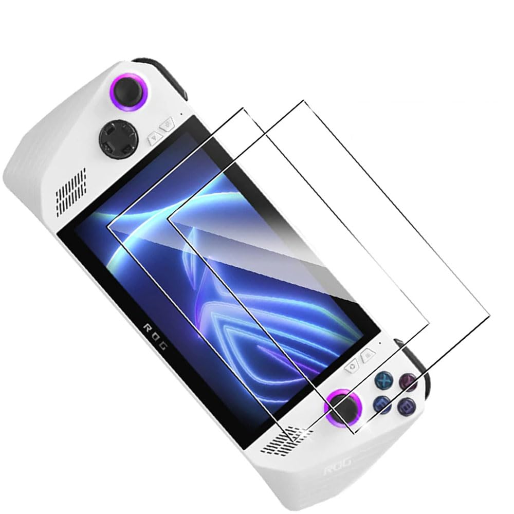 (2 Pcs) Fully Covered Screen Protector for ASUS ROG Ally Handheld 7 inch 2023 Tempered Glass 9H Hardness Transparent Ultra HD Bubble Free, Anti-Scratch, Anti-Fingerprint