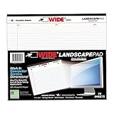 Roaring Spring Paper Products Wide Stiff-Back Pad, 11 x 9.5 Inches, 75 Lined Sheets, White