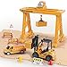 iPlay, iLearn Construction Truck Toy Set, Cargo Transport Vehicles Site Playset, Gantry Crane, Trailer, Logging, Pickup Tow Trucks, Forklift, Birthday Gift for 3 4 5 Year Olds Boys Kid Toddler Child