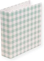 Vista 17 de Craftelier - Álbum de cartón forrado con patrón de rayas (6" x 8") Sistema de 2 anillos en D metálicos dorados Cubiertas duras y resistentes