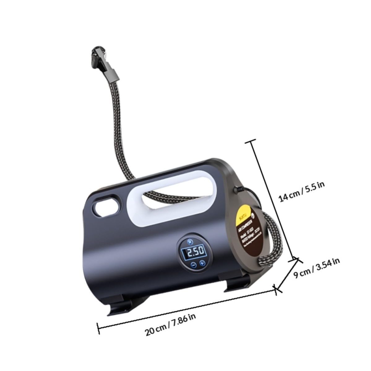 BESPORTBLE Inflador de Neumáticos Portátil para Coche Dc12 V 120 W Negro