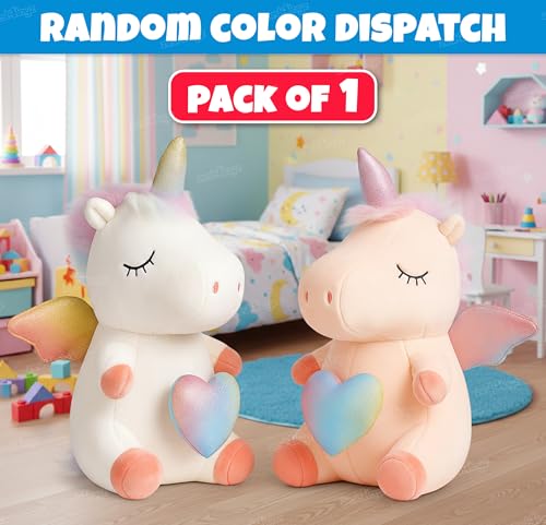 Image of Zest 4 Toyz Unicorn Soft Toy for Girls (30 cm) | Baby Toys | Cute Stuffed Animal Plush Toy | Cuddly Teddy Bear for Kids | Birthday Gift for Girls - Multicolor