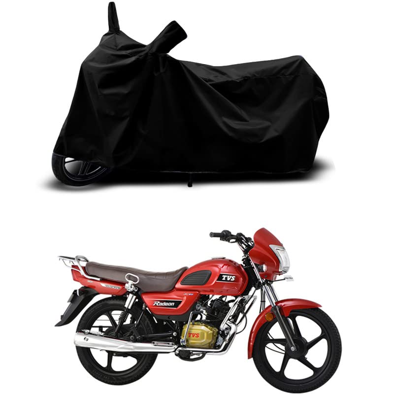Image of 100% Scratchproof /UV-Rays /Heat Protection /Birds Dropping /Water Resistant /Dust Proof /Waterproof /Full Bike Scooty Two Wheeler Body Cover Compatible for Radeon All Varients[Black]