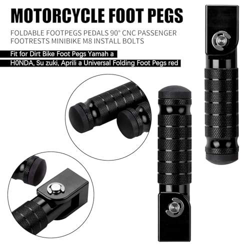 Image of Universal 8mm Foot Pegs CNC Aluminum Install Bolts Motorcycle Rearsets Footrest Footpegs Compatible with YAMAHA Honda Suzuki Kawasaki Ducati Aprilia