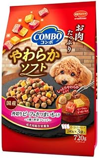 （まとめ買い）日本ペットフード コンボ ドッグ やわらかソフト 角切りビーフ・さつまいも 野菜ブレンド 720g 犬用フード 【×5】